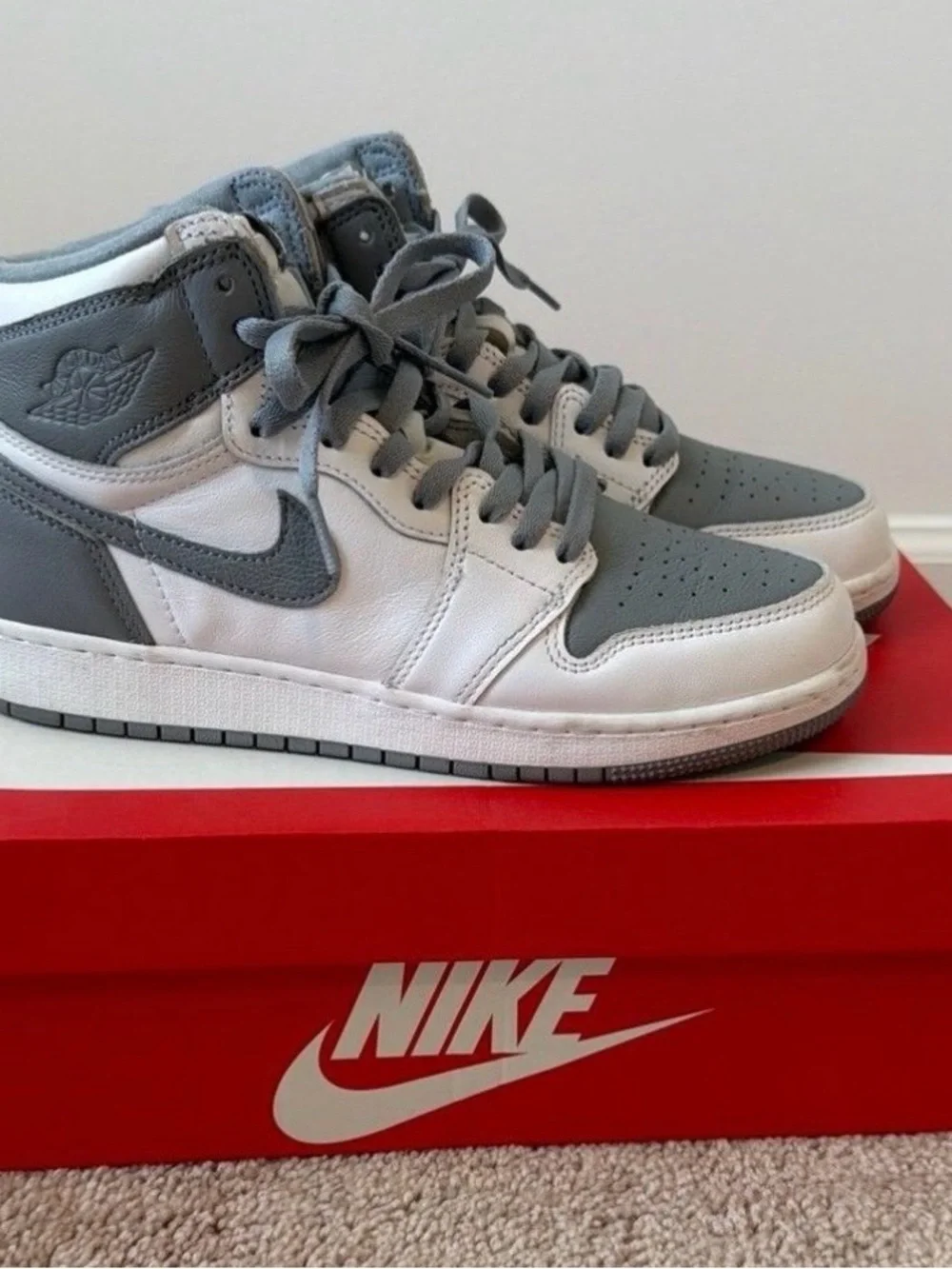 Nike Kids High-Top Sneakers - White & Gray